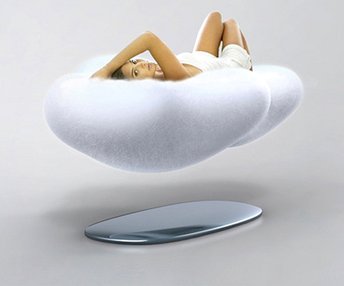 Magnetic Cloud sofa floats in mid air